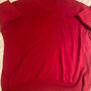 Polo by Ralph Lauren Men's Red V-Neck Sweater